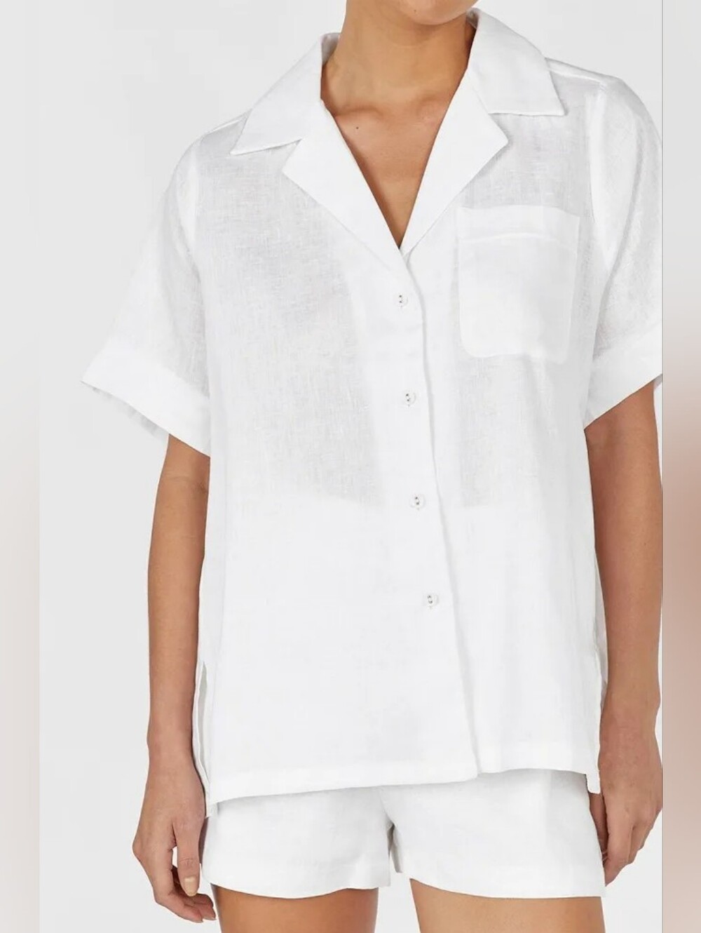 CAMPBELL WHITE LINEN SHIRT Size 4